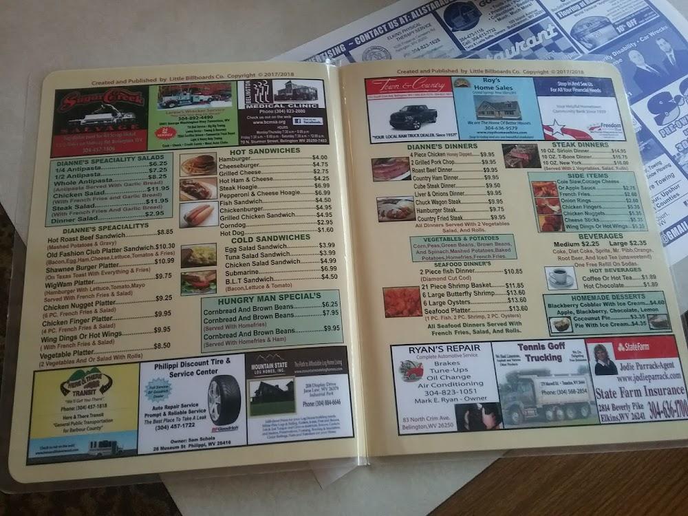 Dianne's Restaurant Menu image 2